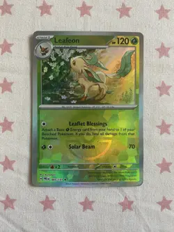 Leafeon Poke Ball Pattern005/131 Prismatic Evolutions Holo Rare Pokemon TCG Card - Image 1