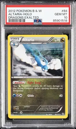 2012 POKEMON BLACK & WHITE DRAGONS EXALTED #84 ALTARIA-HOLO PSA 10 - Image 1