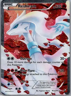 Reshiram RC22/RC25 Pokemon Legendary Treasures English Rare Holo Full Art MP - Image 1