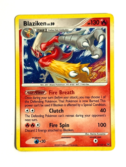 Pokemon TCG Blaziken 3/127 Holo Platinum Half SWIRL - Image 1