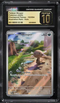 Pokemon Phantasmal Flames Paldean Wooper 102/094 Illustration CGC PRISTINE 10 - Image 1