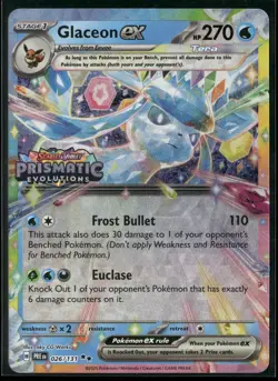 Pokemon - Glaceon ex 026/131 Prismatic Evolutions Stamped Promo NM - Image 1