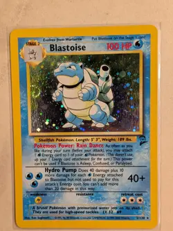 Pokemon 2000 Blastoise Holo 2/130 Base Set 2 English Wotc Swirl - Image 1