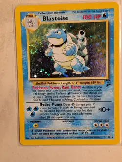 Pokemon 2000 Blastoise Holo 2/130 Base Set 2 English Wotc Swirl - Image 2