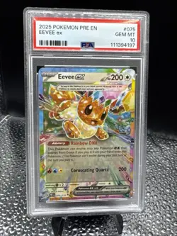 2025 Pokemon Prismatic Evolutions Eevee ex PSA 10 #075 - Image 1
