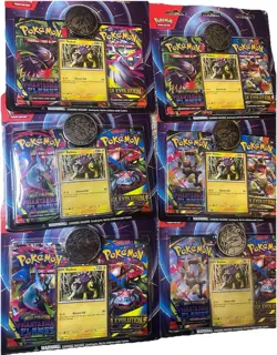 Pokemon TCG Mega Evolution Phantasma Flames Raikou Blister Packs Lot w/ Coin 6 - Image 1