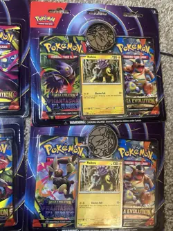 Pokemon TCG Mega Evolution Phantasma Flames Raikou Blister Packs Lot w/ Coin 6 - Image 3