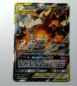 Pokemon Reshiram & Charizard GX SM Promo Holo 270 HP Basic SM201 2019 English - Image 1