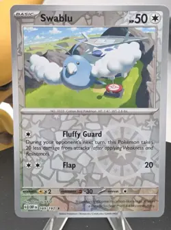 Swablu 169/197 SV03: Obsidian Flames Reverse Holo - Free Shipping - NM Pokemon - Image 1