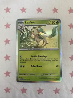 Leafeon 005/131 Prismatic Evolutions Holo Rare Pokemon TCG Card - Image 1