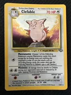 Pokemon TCG Clefable Holo Unlimited Rare Card Jungle Base Set 1/64 WOTC 1999 - Image 4