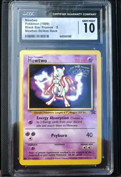 CGC 10 GEM MINT Mewtwo # 3 WB Movie WOTC Black Star PROMO Pokemon Card - Image 1
