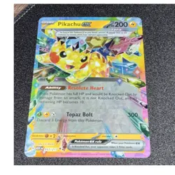 Pokemon Pikachu ex Double Rare Full Art Holo Sv08: Surging Sparks 057/191 NM - Image 1