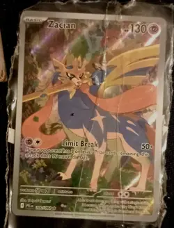 Pokemon TCG PhantasmalFlames Full Art Holo Rare Zacian Basic Card 100/094 - Image 1