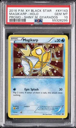 2016 POKEMON XY BLACK STAR PROMO SHINY MEGA GYARADOS #XY143 MAGIKARP-HOLO PSA 10 - Image 1