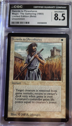 MTG - 1993 - Beta - Swords to Plowshares - CGC 8.5 - Image 1