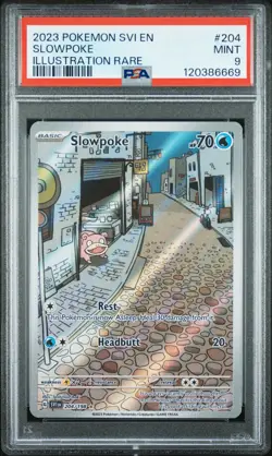 2023 POKEMON SVI EN-SCARLET & VIOLET ILLUSTRATION RARE #204 SLOWPOKE PSA 9 - Image 1