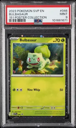 2023 POKEMON SVP EN-SV BLACK STAR PROMO 151 POSTER COLL #046 BULBASAUR PSA 9 - Image 1