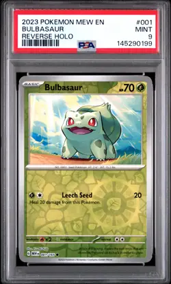 2023 POKEMON MEW EN-151 REVERSE HOLO #001 BULBASAUR PSA 9 - Image 1