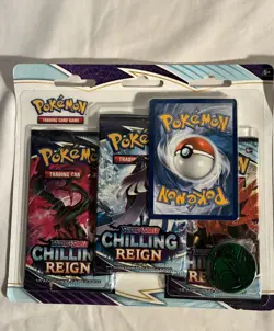 Pokemon TCG Chilling Reign 3 Pack Blister Eevee Or SnorlaxU Promo Sealed - Image 1