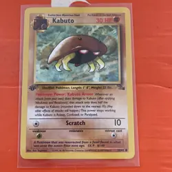 Pokemon TCG Kabuto 50/62 1st Edition Fossil Set Common WOTC 1999 Vintage - Image 2