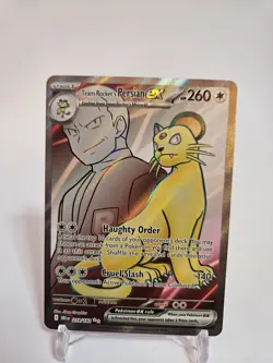 Pokemon TCG 2025 Pokemon Destined Rivals TEAM ROCKET'S PERSIAN EX #219 Full Art - Image 1