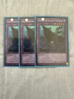 Yugioh Misprint Sea Monster of Theseus RATE-DE081 Secret German NM Missing Text - Image 1
