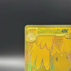 Gold Mega Dragonite EX Full Art Holo Pokemon Card 295/217 - Image 4