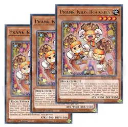 Yugioh - Prank-Kids Rocksies x 3 - 1st Edition Rare LP - Plus Free Holo - Image 1