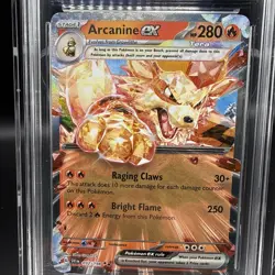 🔥 Arcanine EX Double Rare Pokemon Card 32/198 Scarlet & Violet AGS 9 - Image 3