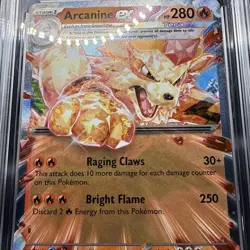🔥 Arcanine EX Double Rare Pokemon Card 32/198 Scarlet & Violet AGS 9 - Image 5