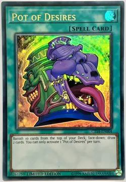 CT14-EN004 Pot of Desires - Ultra Rare Ltd. Edition Lightly Played YuGiOh Card - Image 1