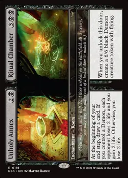 UNHOLY ANNEX // RITUAL CHAMBER Rare Duskmourn: House of Horror NM MTG - Image 1