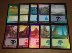 FOIL Lands lot Mercadian Masques English x10 mtg SP,MP [FC] A - Image 1