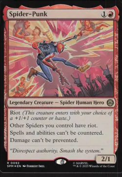 Spider-Punk 92 Rare Marvel's Spider-Man Magic: The Gathering Foil Near Mint - Image 1