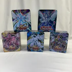 Yugioh Tins 5DS Trading Card Game Collectible Lot Of 5 Card Holder READ - Image 1