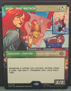 Mary Jane Watson 229 BORDERLESS Marvel Spider-man Card MTG Game Near Mint Rare - Image 1