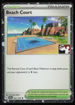 Pokemon Beach Court 167/198 Prize Pack Series Cards Cosmo Holo Pack Fresh - NM - Image 1