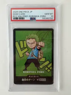 PSA 10 RORONOA ZORO DON!! Card Promo One Piece Japanese Kumamoto Prefectur JP - Image 1
