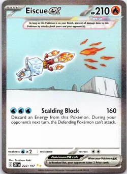 Pokemon Card - Eiscue ex Obsidian Flames 222/197 Holo Special Illustration Rare - Image 1