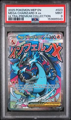 2025 Pokemon MEP En Mega Charizard X Ex Ultra Premium Collection #023 PSA 9 Mint - Image 1
