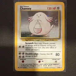 Pokemon Chansey 3/102 Holo Rare 1999 Base Set Unlimited NM - Image 1