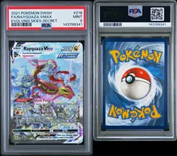 2021 POKEMON SWORD & SHIELD EVOLVING SKIES #218 FA/RAYQUAZA VMAX PSA9 - Image 3
