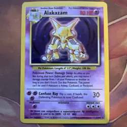 near mint! Pokemon TCG Alakazam Base Set 1/102 Holo Unlimited Holo Rare - Image 1