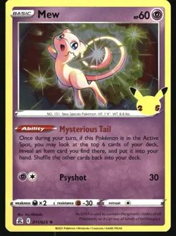 Pokemon Mew Celebrations 011/025 Near Mint NM Holo Rare - Image 1