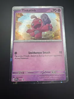 Pokemon TCG Tinkatink Cosmo Holofoil 025 Black Star Promo Scarlet & Violet - NM - Image 4