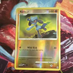 Pokemon Riolu Reverse Holo 61/130 Diamond & Pearl Basic 60 HP Wild Kick Uncommon - Image 1
