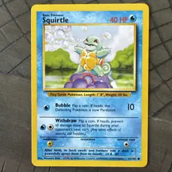 Pokemon TCG Squirtle Base Set 63/102 Regular Unlimited Common NM - Image 1