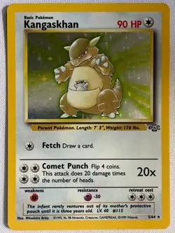 Kangaskhan 5/64 Holo Rare Jungle Pokemon Unlimited Holo Heavily Played - Image 1