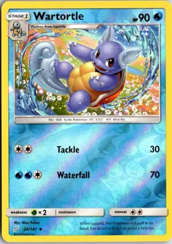 Wartortle 24/181 UC Team Up Pokemon Reverse Holo NM/M - Image 1